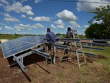 Mounting the solar panels on the tray